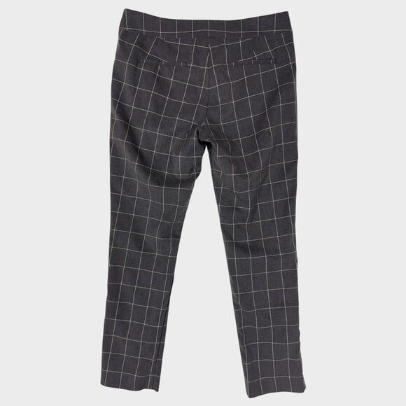 Adrienne Vittadini Size 6 Gray White Check Pants Polyester Viscose Spandex - Picture 5 of 7